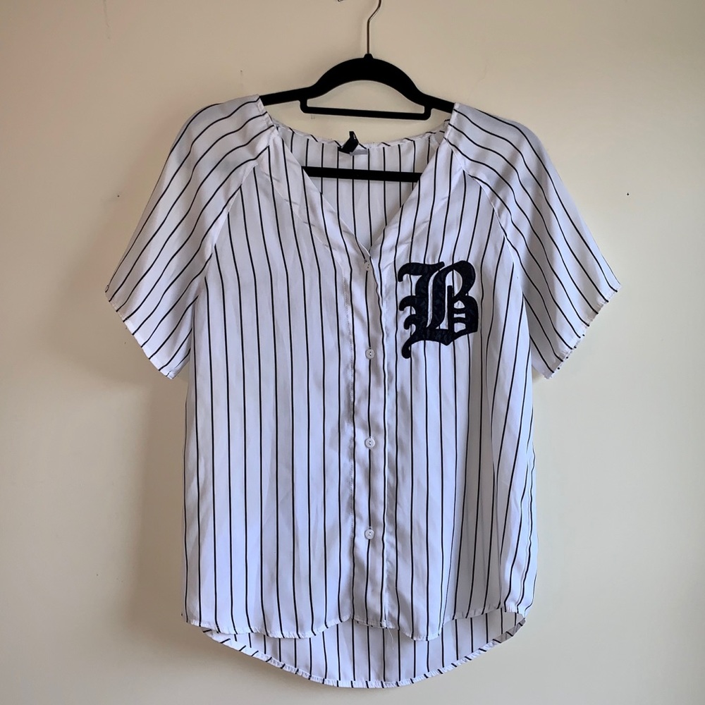 H&M Striped Baseball Shirt